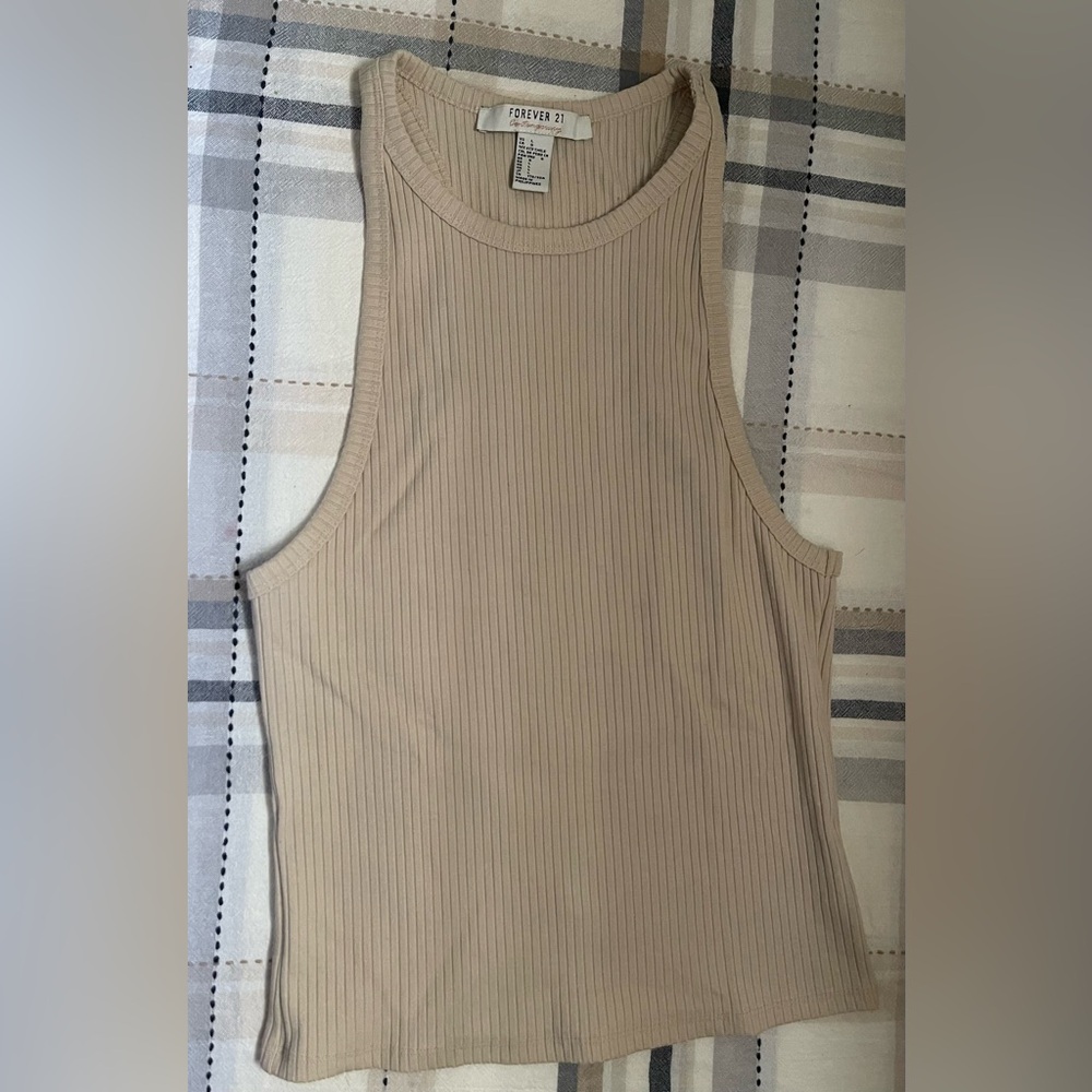 Forever 21 Ribbed Tank Top - Beige - Picture 3 of 4
